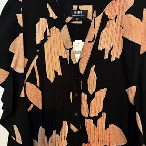 Maeve Black and Peach Maxi Dress